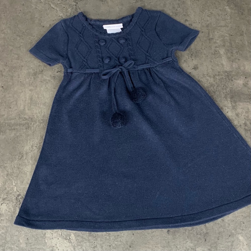Bonnie Jean Knit Dress, Navy- Size 3T